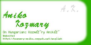 aniko kozmary business card